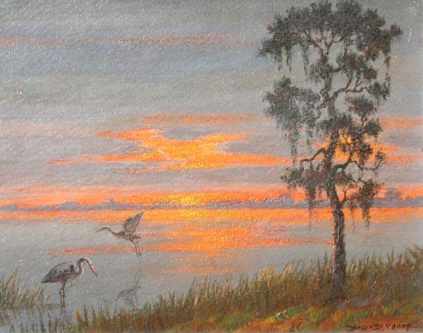 Appraisal: MOORE Benson Bond American - ''Sunset on Indian River Florida''