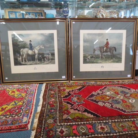 Appraisal: Pair of English Fox Hunt Prints nicely framed image area