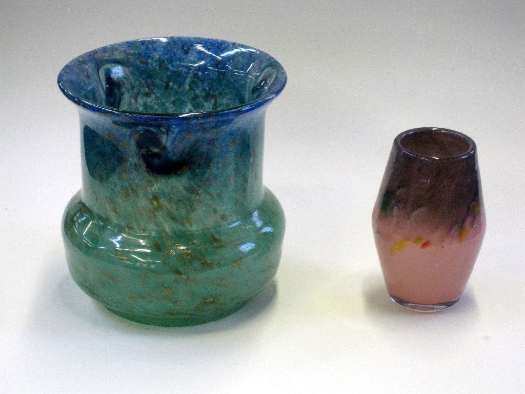 Appraisal: Monart glass vase def and a small Scottish glass vase