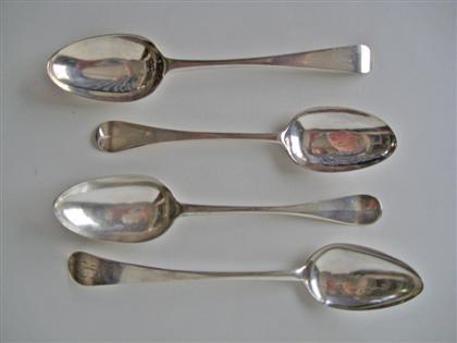 Appraisal: Four silver tablespoons mid th century All with oval handles