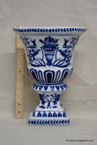 Appraisal: Large Ceramic Pottery Wall Pocket VaseIs a very nice blue