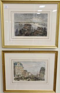 Appraisal: Set of eight framed Harper's Weekly and Illustrated London News