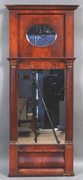 Appraisal: th Century Classical Empire mahogany hall mirror h x w