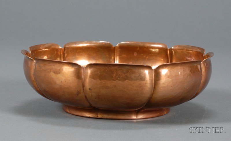 Appraisal: Gyllenberg Metalwork Bowl Copper Boston Massachusetts early th century Nine