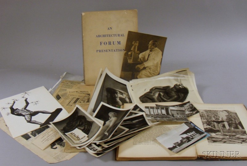 Appraisal: Archive of Sculptor Carl Milles Related Photographs a Book and