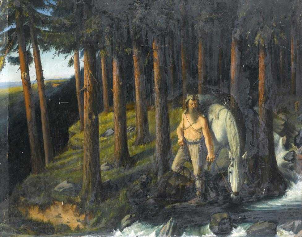 Appraisal: AUGUST WEDEL - REST IN THE FOREST signed and dated