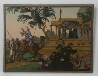 Appraisal: Hindoustan' wallpaper fragment Zuber et Cie Zuber Cie 'Hindoustan' scenic