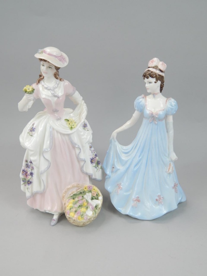 Appraisal: Two Coalport limited edition figures The Flower Seller number sculpted