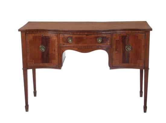 Appraisal: Georgian style inlaid mahogany sideboard late th century H W