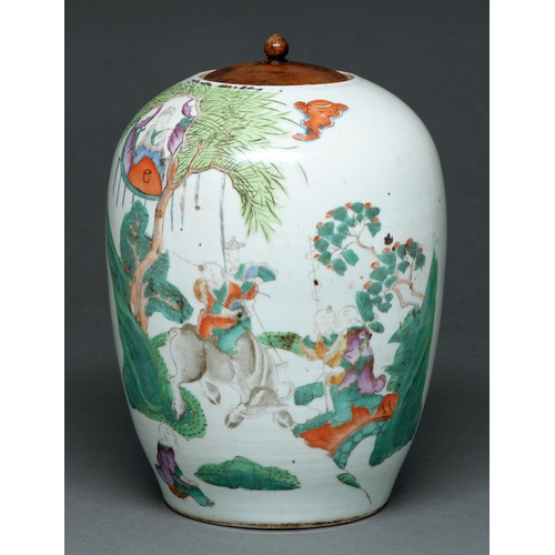 Appraisal: A Chinese porcelain oviform jar late th th c enamelled