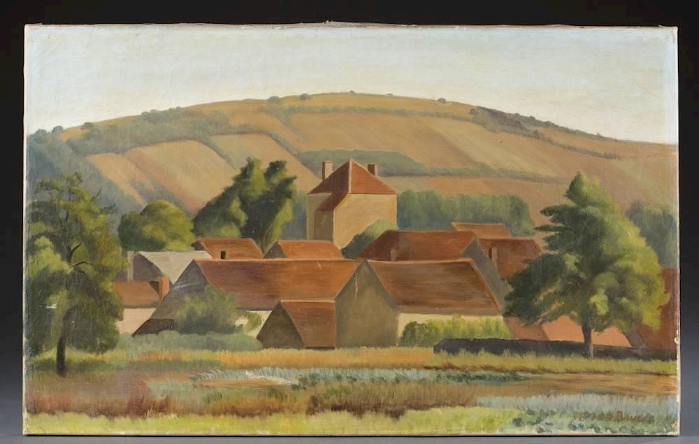 Appraisal: Edrward Bruce Italian landscape o c c s Bruce Edward