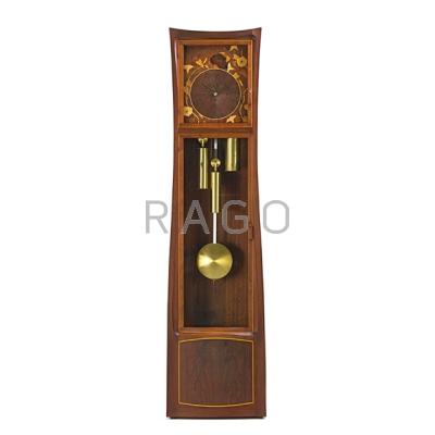 Appraisal: SILAS KOPF b Representational marquetry grandfather clock Northampton MA Mixed