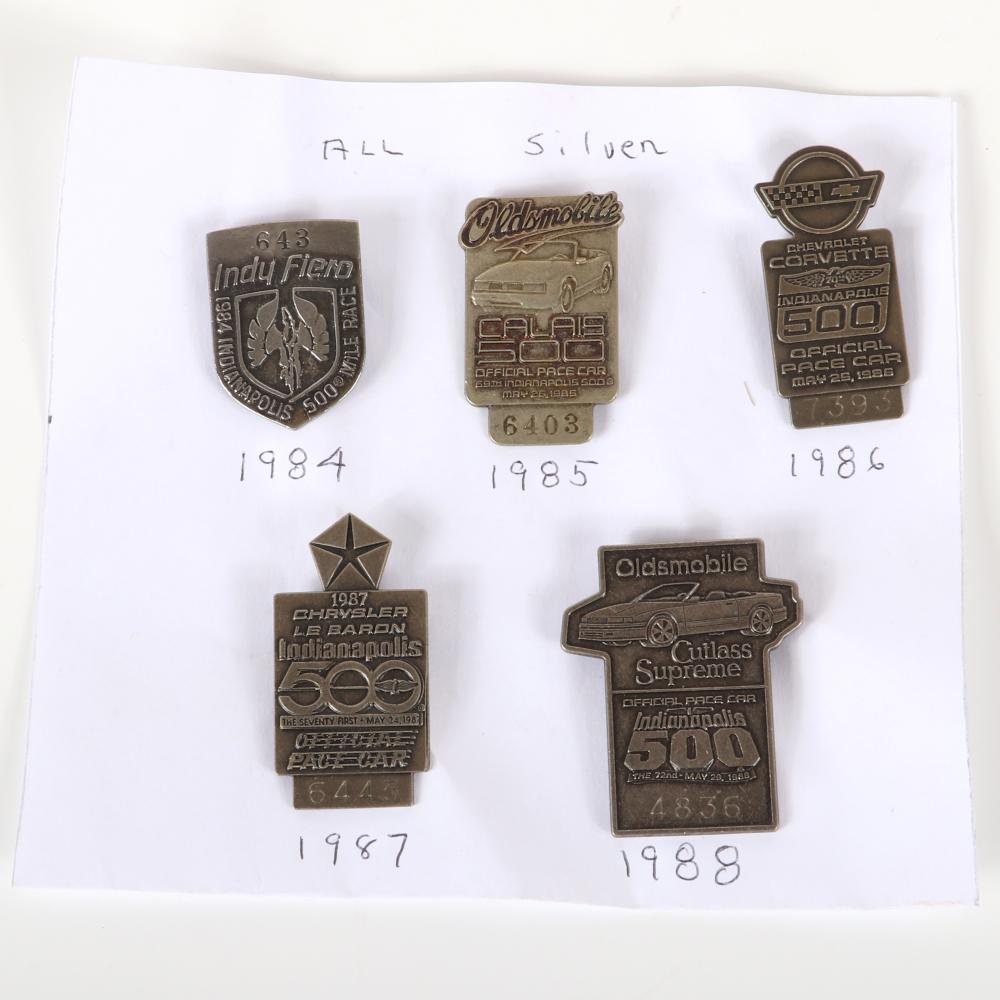 Appraisal: LOT OF INDY SILVER PIT BADGES - Lot of Indy