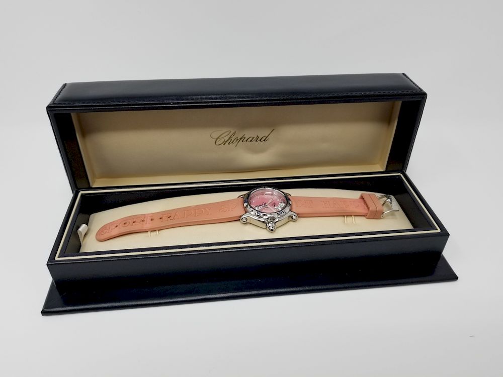 Appraisal: Chopard Ladies Pink 'Happy Sport' Watch Chopard Ladies Pink 'Happy