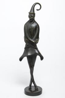 Appraisal: Signed Hamspohn German th th C Art Deco bronze figure