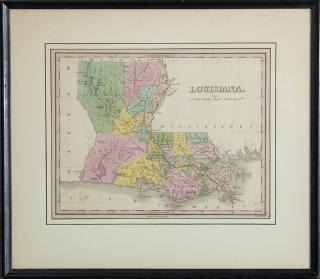 Appraisal: A Finley Map of Louisiana th c hand-colored framed H