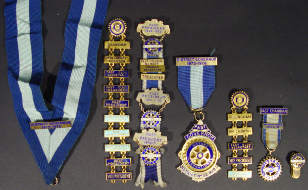 Appraisal: Collection of enamel and silver gilt Rotary Club medals badges