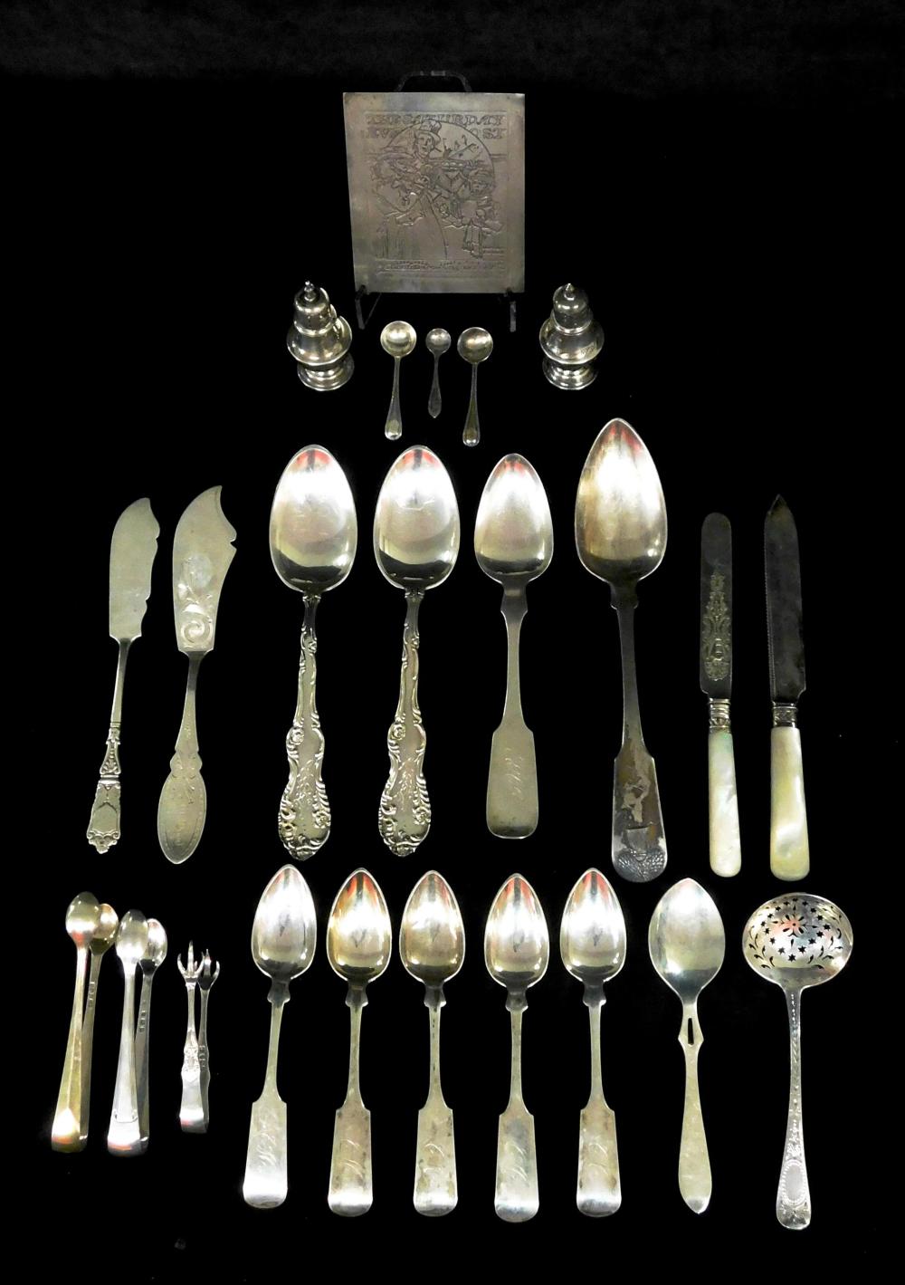 Appraisal: STERLING Twenty-four pieces of English and American sterling silver flatware