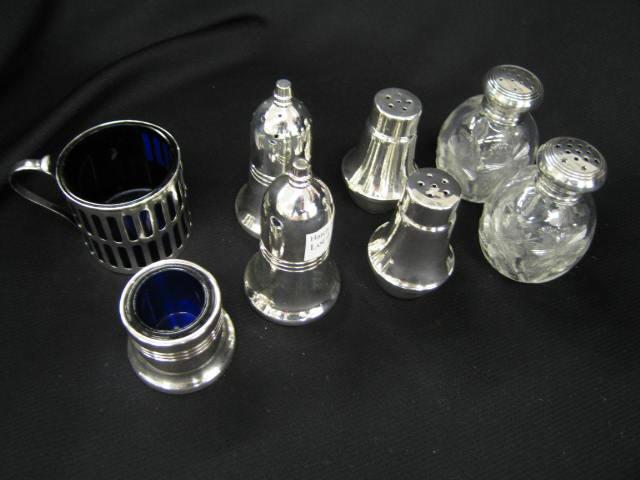 Appraisal: Estate Silver Lot sterling silver salt pepper silverplate S P