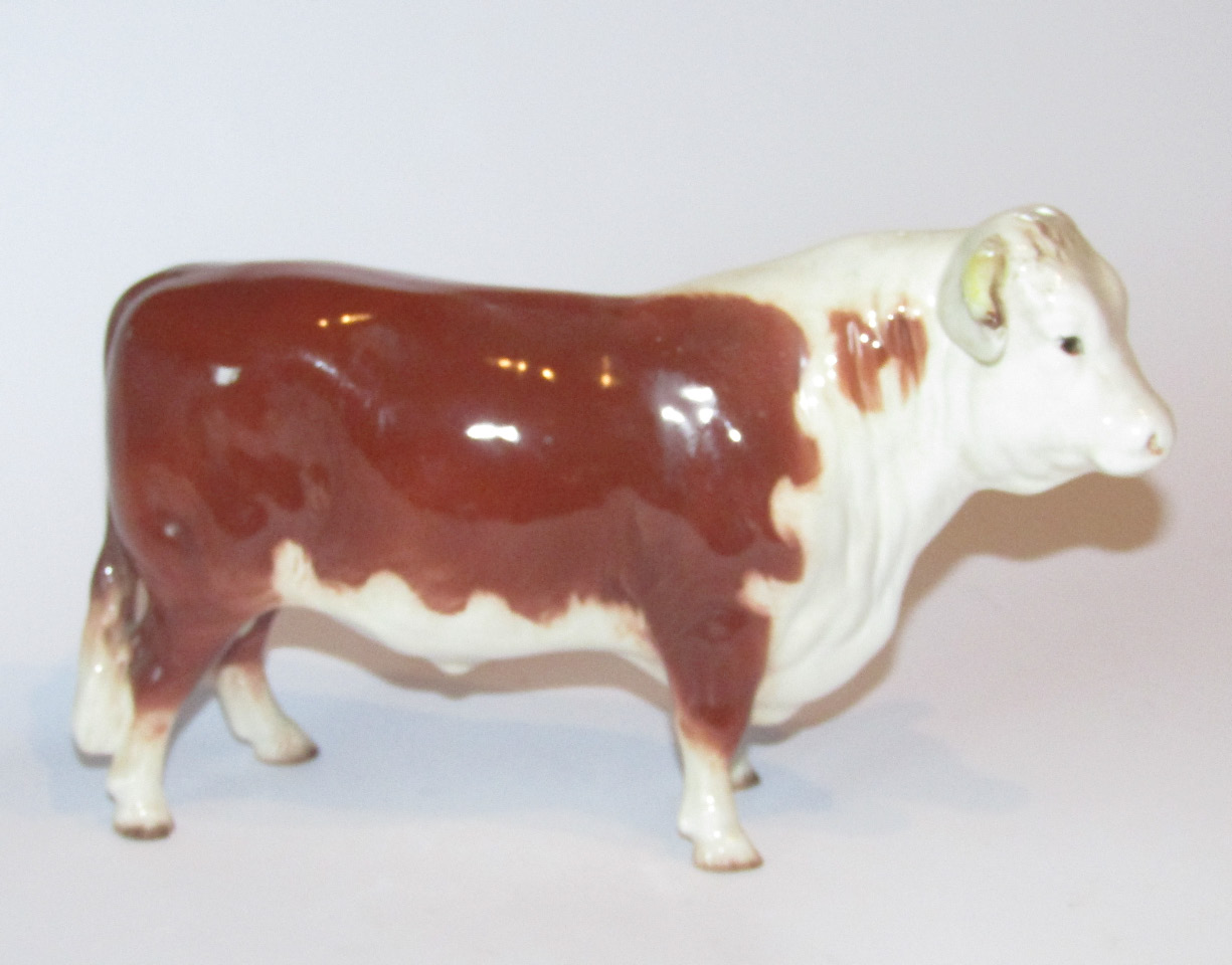 Appraisal: A thC Beswick pottery Hereford bull printed marks beneath cm