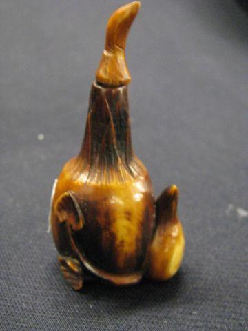 Appraisal: Carved Ivory Figural Snuff Bottle gourd form