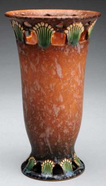 Appraisal: Roseville Tan Ferella Vase Shape - Mottled tan background with