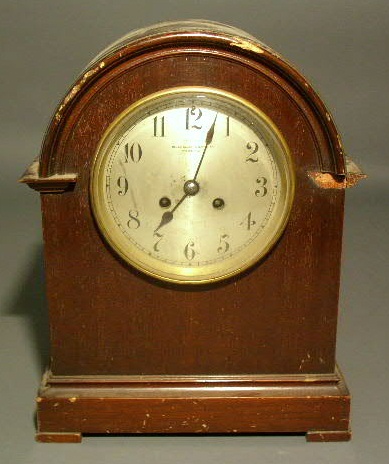 Appraisal: French mahogany mantel clock retailed by Bailey Banks Biddle Co