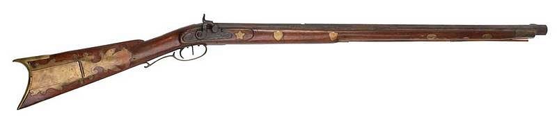 Appraisal: American Half Stock Percussion Rifle mid th century likely Pennsylvania