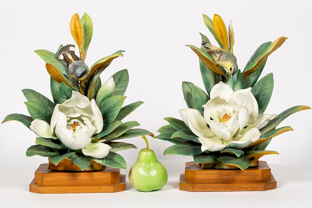 Appraisal: Pair of Dorothy Doughty Magnolia Warbler Figurines Dorothy Doughty Italian