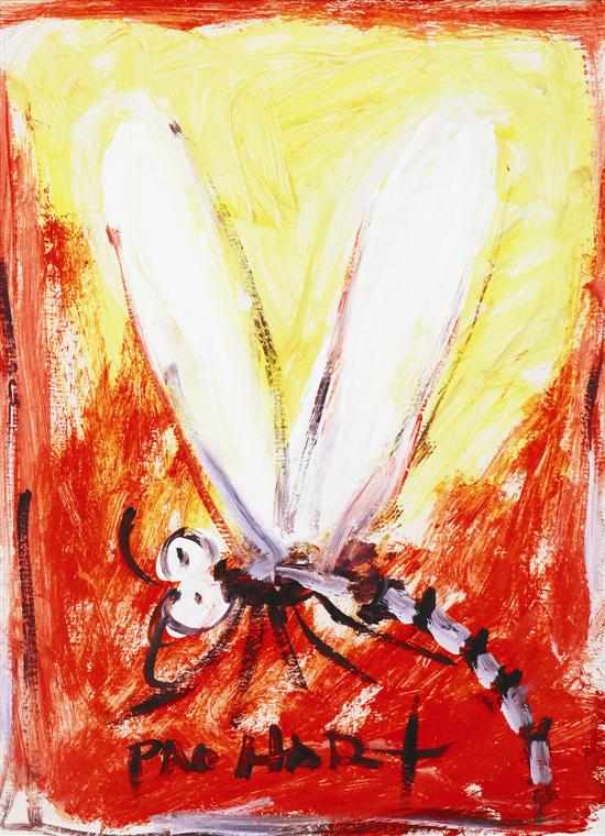 Appraisal: Pro Hart - Dragonfly gouache on paper signed 'PRO HART'