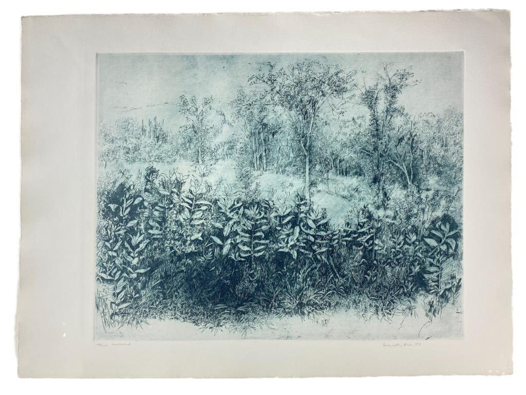 Appraisal: Herbert Fink S N Etchings Milkweed Midwest Vista Hazy Morning