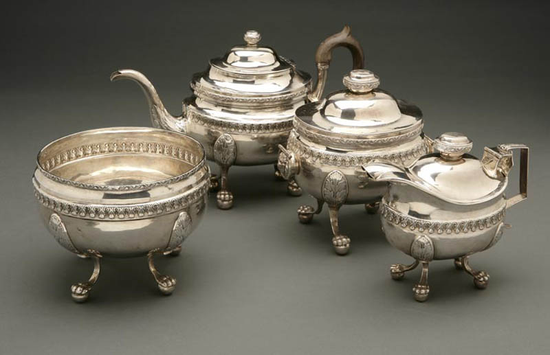 Appraisal: An American coin silver four piece tea service An American