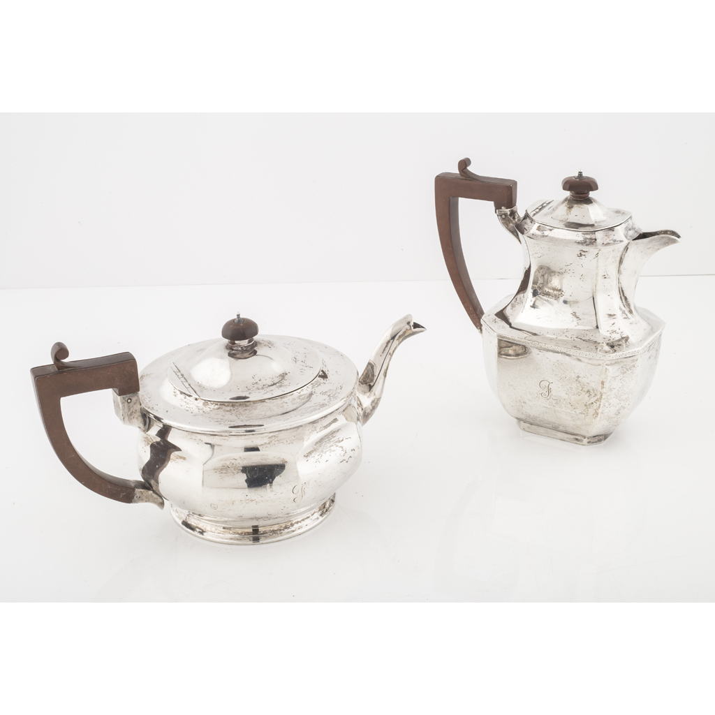 Appraisal: A modern matched water pot and teapot Hamilton Inches Edinburgh