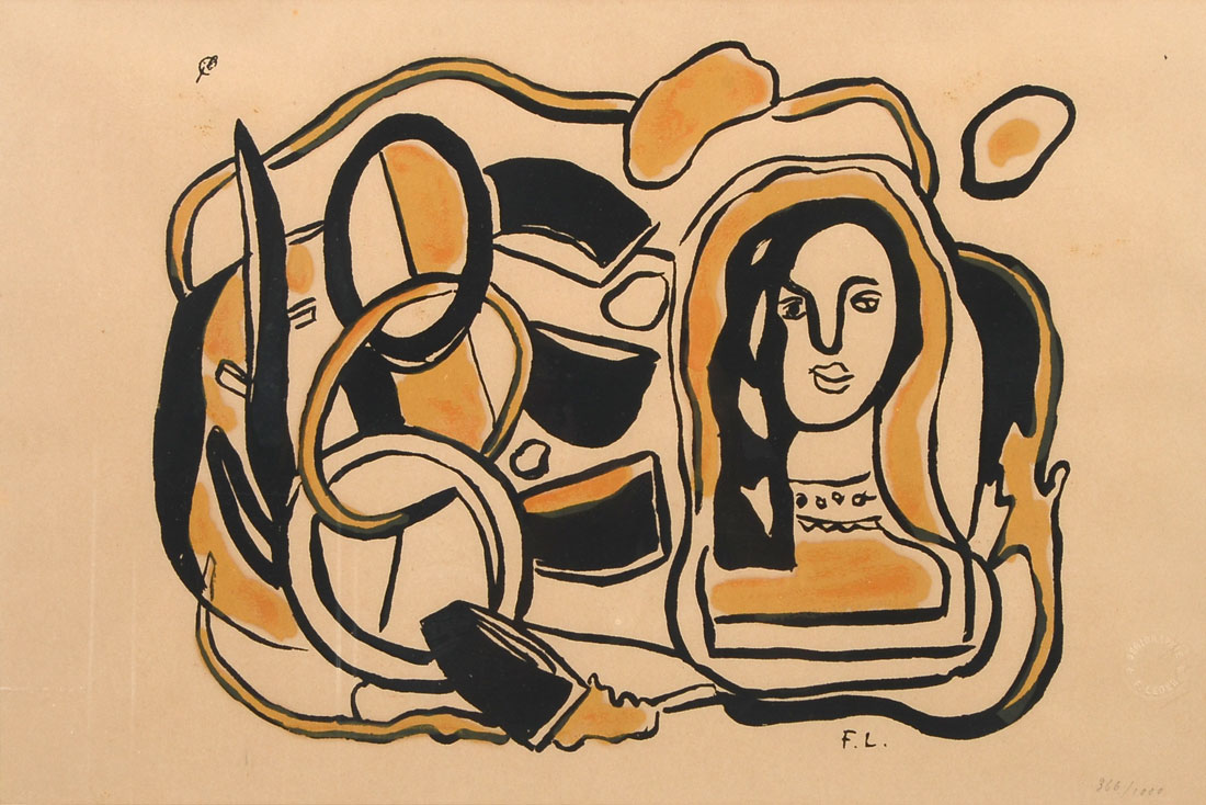 Appraisal: LEGER Fernand French - ''Abstract Composition with Female Bust'' Serigraph