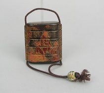 Appraisal: A Japanese Lacquer Inro with an Ojime Bead ca Late