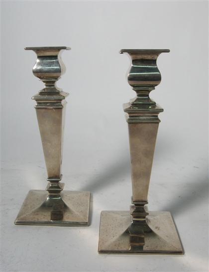 Appraisal: Pair of sterling silver candlesticks st half of th century