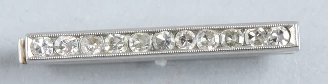 Appraisal: Van Cleef Arpels N Y platinum diamond bar pin single