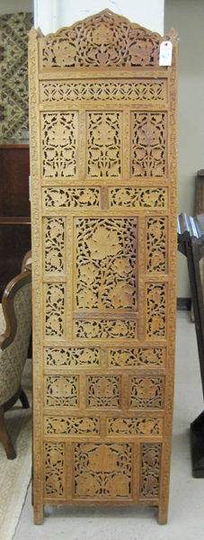 Appraisal: SIX PANEL SHEESHAM WOOD FLOOR SCREEN East India or Pakistan