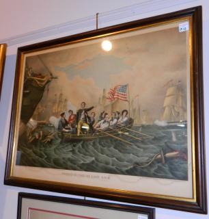 Appraisal: Kurz Allinson chromolithograph Kurz Allinson chromolithograph- Perry's Victory on Lake