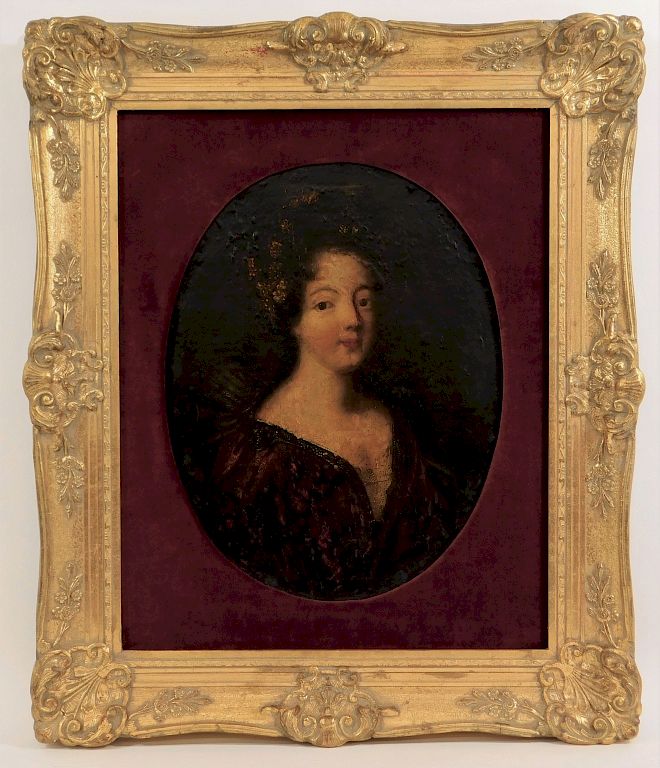 Appraisal: C Italian O B Portrait Painting of a Young Woman