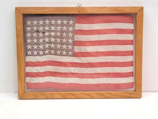 Appraisal: -Star American FlagA framed and slightly faded -star American flag