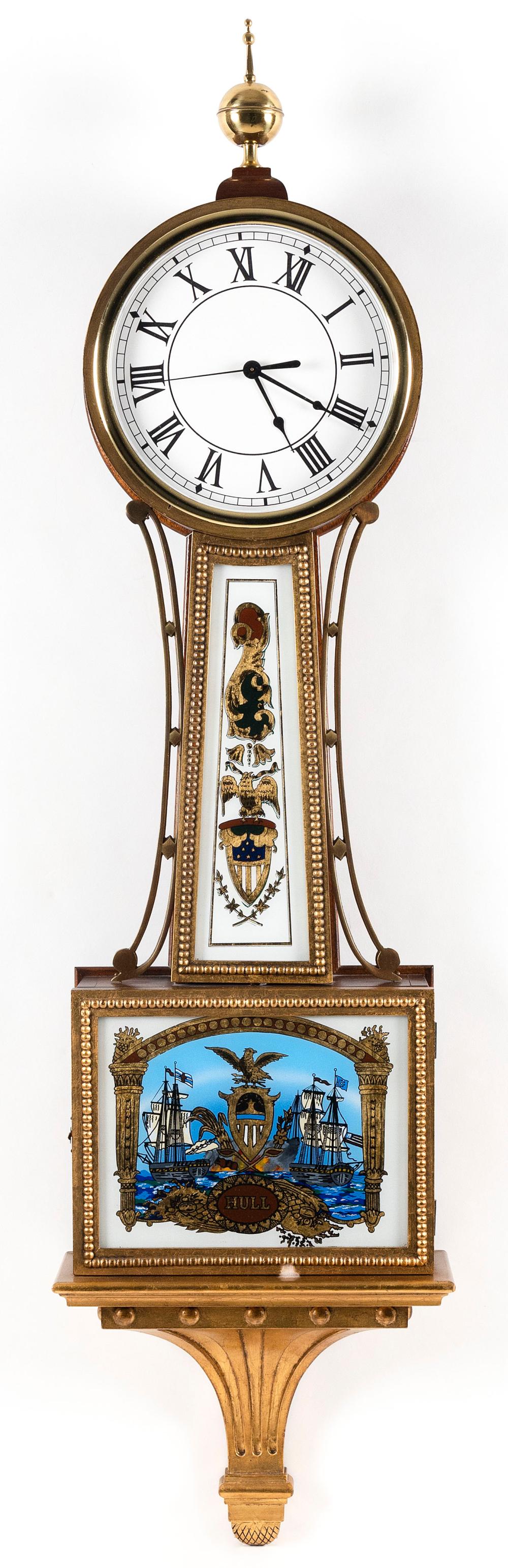 Appraisal: BANJO CLOCK CONTEMPORARY HEIGHT WIDTH BANJO CLOCK Contemporary Reverse-painted throat