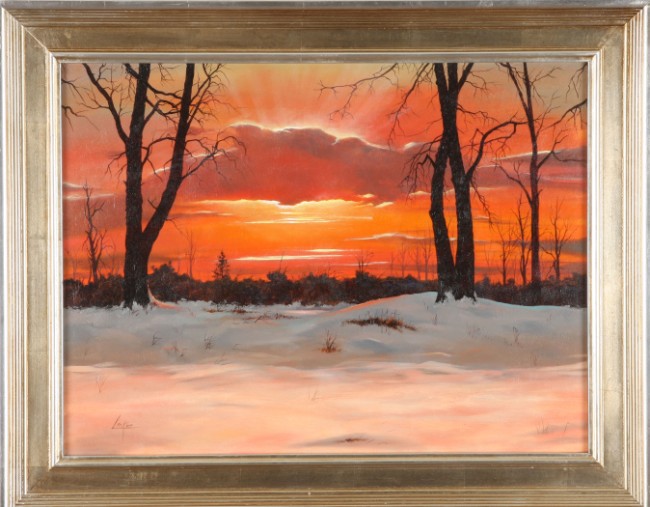 Appraisal: Sunrise Shadows Bucks County Pennsylvania oil on canvas x SLL