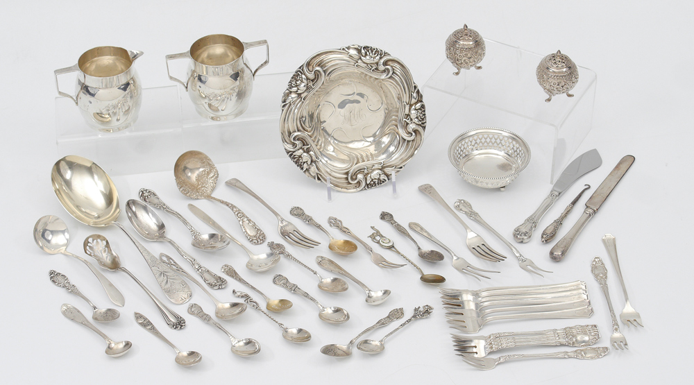 Appraisal: ESTATE COLLECTION OF STERLING SILVER An assembled collection of approx