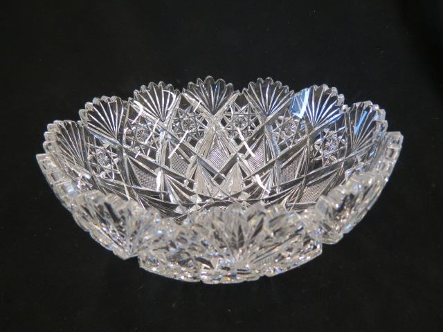 Appraisal: Hawkes Large Cut Glass Bowl signed star within a star