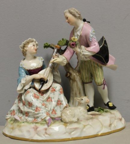 Appraisal: MEISSEN Porcelain Figural Grouping of a CourtingCouple From a Larchmont