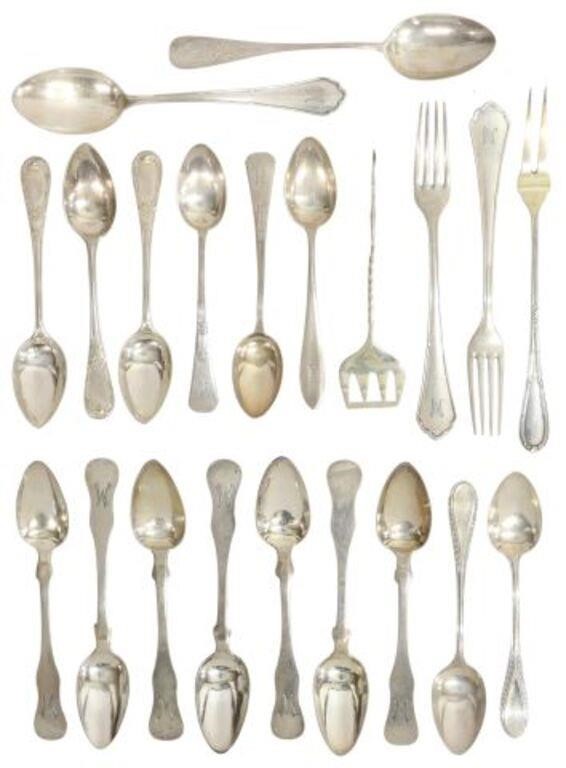 Appraisal: lot of German silver flatware highlights include Gebruder Koberlin spoons