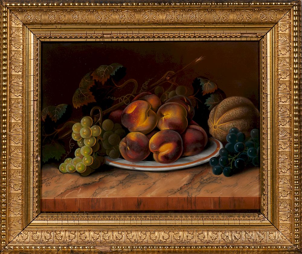 Appraisal: American School th Century Still Life with Fruit American School