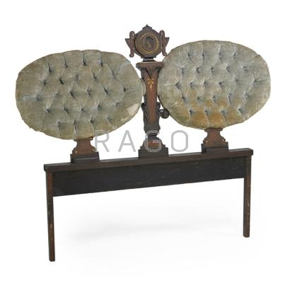 Appraisal: AESTHETIC MOVEMENT HEADBOARD Tufted cushion back center medallion with classical