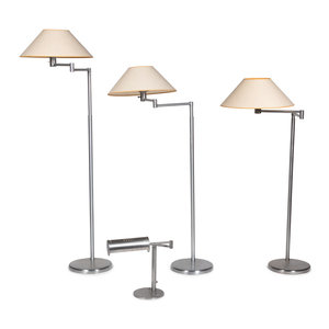 Appraisal: A Group of Walter Von Nessen Floor Lamps and a